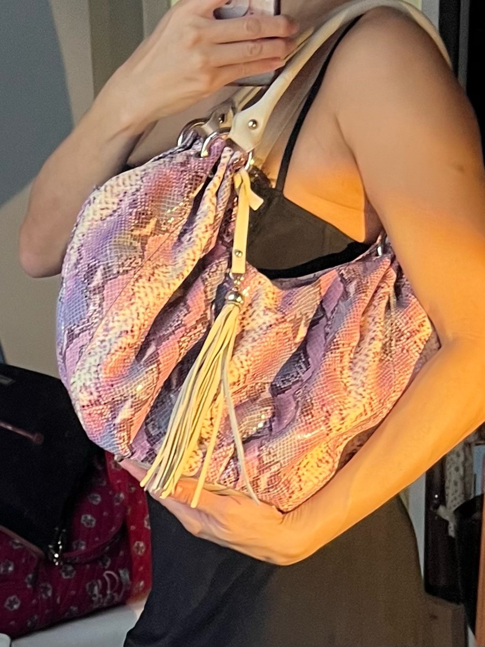 Gilda Tonelli Python Print Shoulder Bag LIKE NEW read below